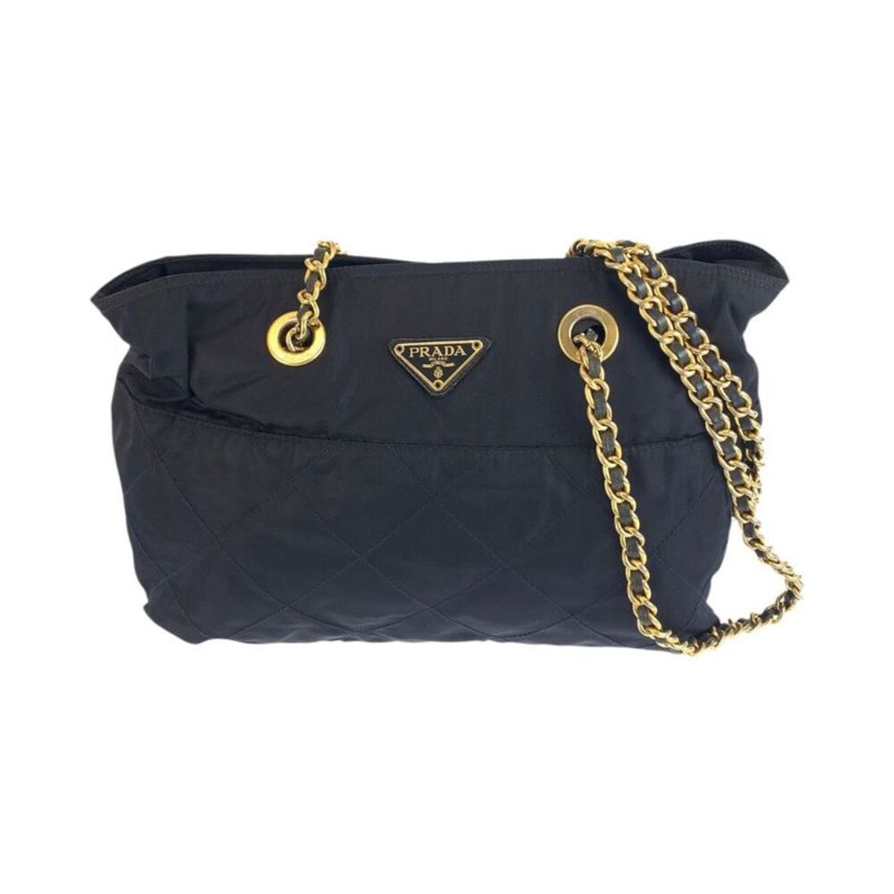 Prada Tessuto Triangle Logo Tote